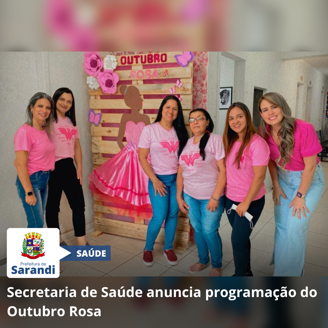 Secretaria de Saúde anuncia programação do Outubro Rosa